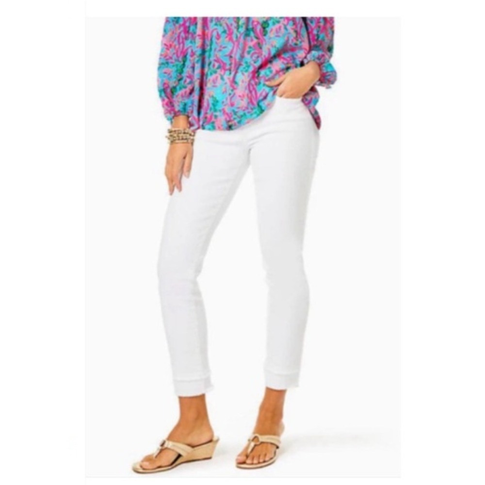 Lilly Pulitzer South Ocean Jeans Sz 2 Frayed Raw Hem Preppy‎ Y2K
